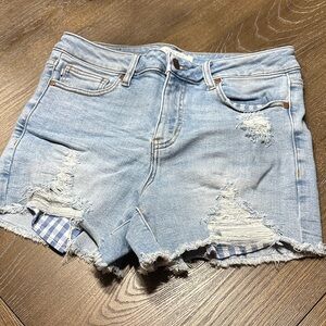 Judy Blue Light Blue Distressed Jean Shorts